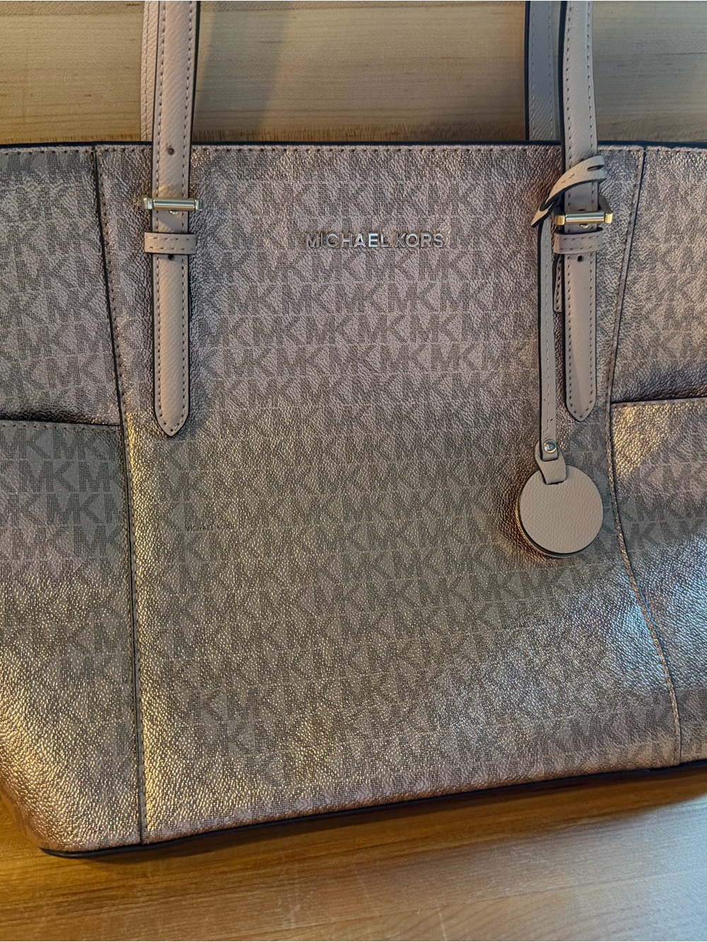 Michael Kors Metallic Pink Logo Tote